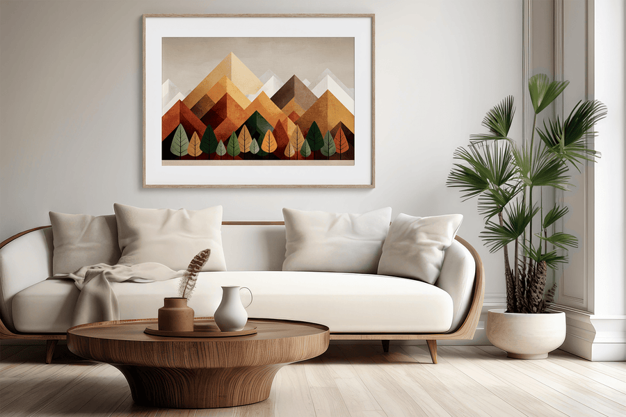 Golden Valley – Arte da parete geometrica con paesaggio