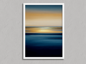 Last Light – Abstract Sunset Wall Art Print in a white frame, no mount