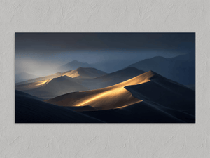 Light Across the Dunes – Desert Landscape Wall Art Print, unframed print with no border
