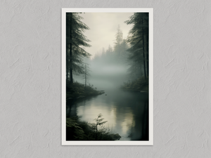 Nature’s Whisper – Watercolour Woodland Wall Art, unframed print with a white border