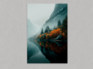 Path of Firelight – Autumn Lake Wall Art Print, unframed print with no border