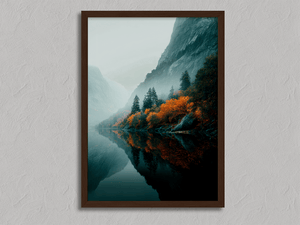 Framed autumn lake wall art print by Atelier Lumin