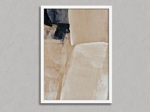 Quiet Geometry – Textured Abstract Wall Art Print in a white frame, no mount