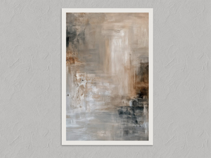 Quiet Layers II – Textured Neutral Abstract Wall Art Print, unframed print with a white border