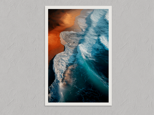 Seascape Motion – Coastal Ocean Wall Art Print, unframed print with a white border