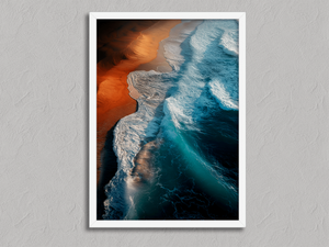 Seascape Motion – Coastal Ocean Wall Art Print in a white frame, no mount