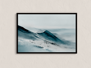 Framed minimalist mountain canvas print by Atelier Lumin