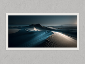 Shadowline Dunes – Desert Landscape Wall Art Print, unframed print with a white border