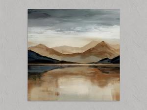 Stillwater Range – Abstract Mountain Lake Wall Art Print, unframed print with no border