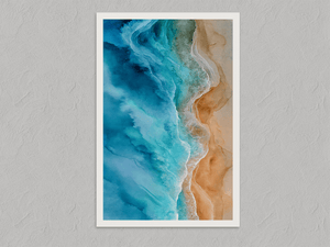Tidal Edge – Aerial Coastal Wall Art Print, unframed print with a white border