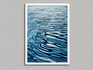 Tranquil Drift – Abstract Ocean Wall Art Print in a white frame, no mount