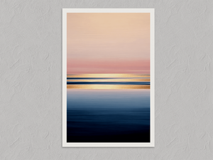 Tranquil Horizon – Ocean Sunrise Wall Art Print, unframed print with a white border