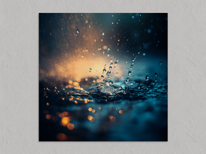 Tranquil Reflections – Rainfall Wall Art Print, unframed print with no border
