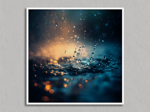 Tranquil Reflections – Rainfall Wall Art Print in a white frame, no mount
