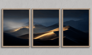 Framed desert dunes triptych print by Atelier Lumin