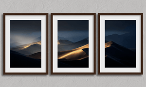 Framed desert dunes triptych print by Atelier Lumin