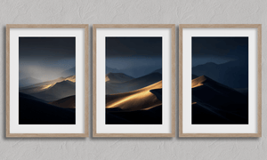 Framed desert dunes triptych print by Atelier Lumin
