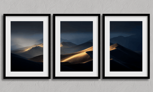 Framed desert dunes triptych print by Atelier Lumin