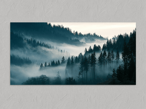 Valley Drift – Misty Forest Wall Art Print, unframed print with no border