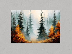 Where the Pines Breathe – Autumn Forest Wall Art Print, unframed print with no border