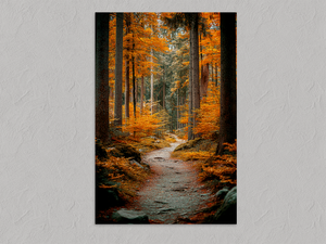 Whispering Pines – Autumn Woodland Forest Wall Art, unframed print with no border