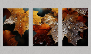 Whispers of Autumn – Autumn Triptych Wall Art, unframed print with no border