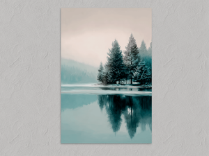 Winter Shoreline – Winter Lake Wall Art Print, unframed print with no border