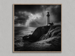 Storm Signal shown in an oak frame without a border or mount.