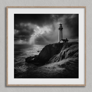 Storm Signal shown in an oak frame with a white border or mount.