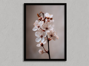 Blossom in Still Air shown in a black frame without a border or mount.