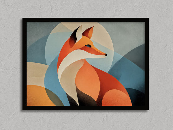 Ember Fox shown in a black frame without a border or mount.