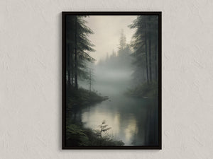Framed watercolour forest canvas wall art by Atelier Lumin