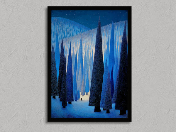 Beneath the Blue shown in a black frame without a border or mount.