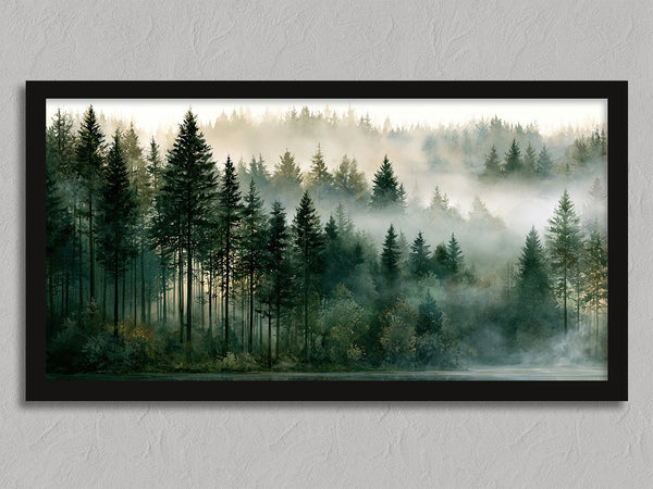 Morning Stillness shown in a black frame without a border or mount.
