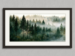 Morning Stillness shown in a black frame with a white border or mount.