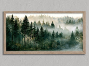 Morning Stillness shown in an oak frame without a border or mount.
