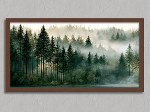 Morning Stillness shown in a walnut frame without a border or mount.