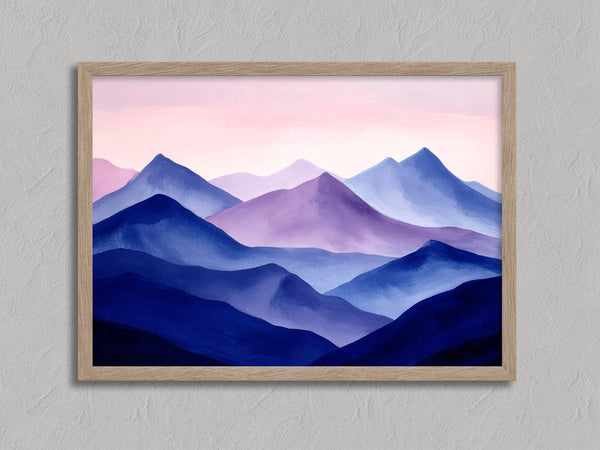 Violet Ranges shown in an oak frame without a border or mount.