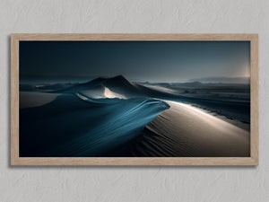 Shadowline Dunes shown in an oak frame without a border or mount.