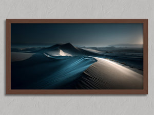 Shadowline Dunes shown in a walnut frame without a border or mount.