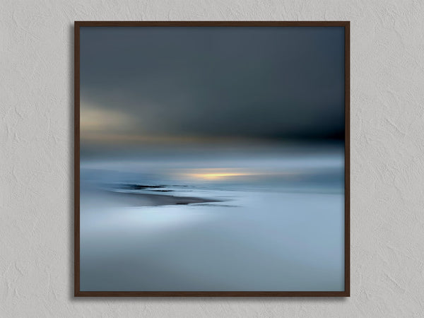 Low Tide Light shown in a walnut frame without a border or mount.
