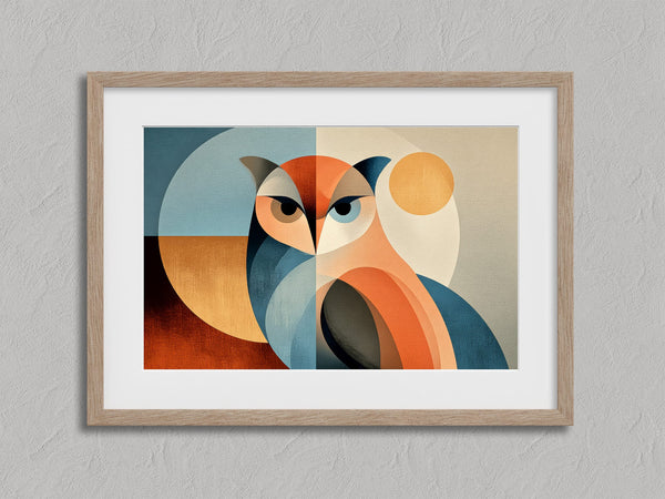Sunlit Vigil shown in an oak frame with a white border or mount.