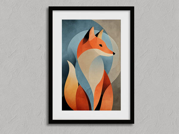 Autumn Sentinal shown in a black frame with a white border or mount.