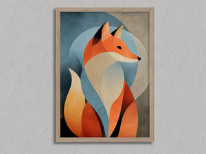 Autumn Sentinal shown in an oak frame without a border or mount.