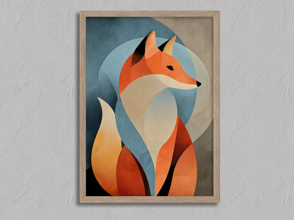 Autumn Sentinal shown in an oak frame without a border or mount.