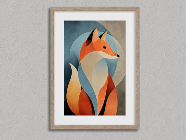Autumn Sentinal shown in an oak frame with a white border or mount.
