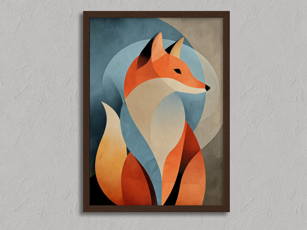 Autumn Sentinal shown in a walnut frame without a border or mount.