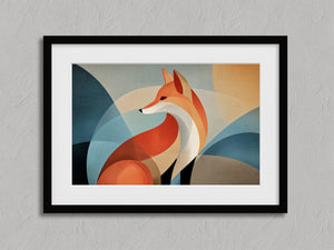 Woodland Poise shown in a black frame with a white border or mount.