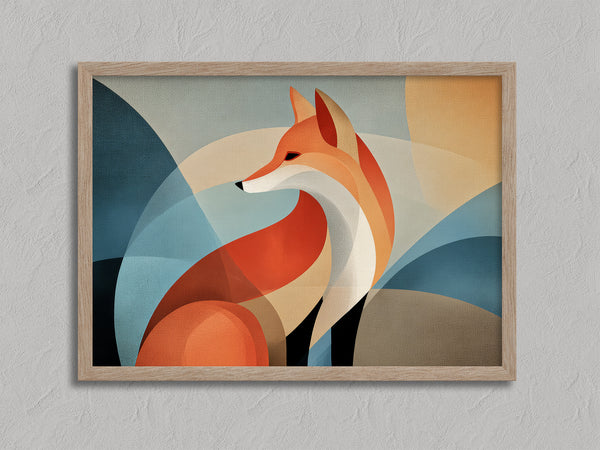 Woodland Poise shown in an oak frame without a border or mount.
