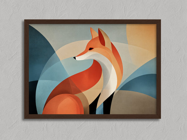 Woodland Poise shown in a walnut frame without a border or mount.